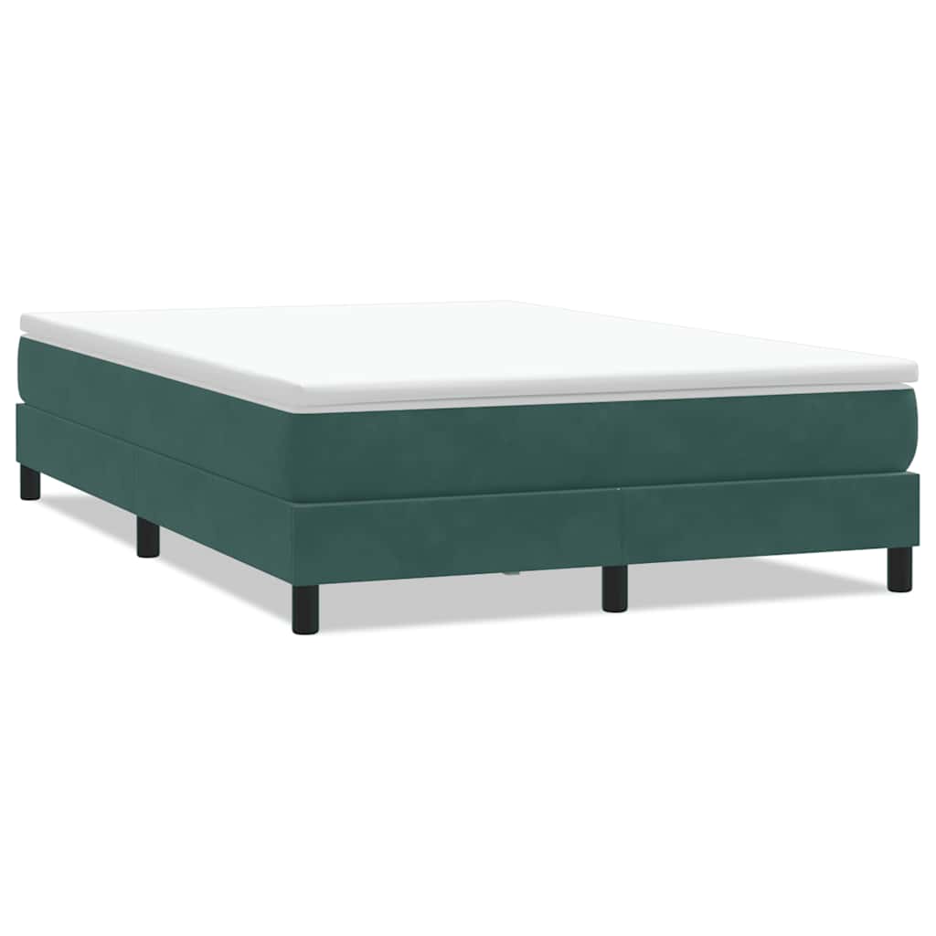 Letto a Molle senza Materasso Verde Scuro 160x220 cm Velluto