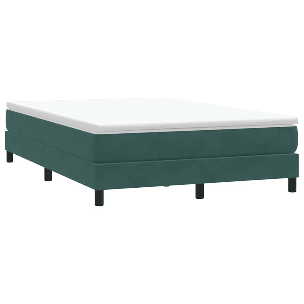 Letto a Molle senza Materasso Verde Scuro 160x220 cm Velluto