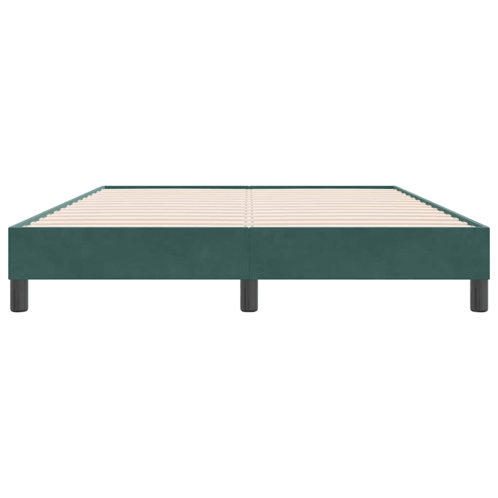 Letto a Molle senza Materasso Verde Scuro 160x220 cm Velluto