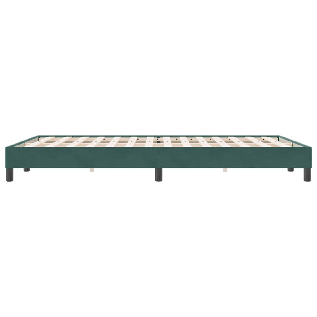 Letto a Molle senza Materasso Verde Scuro 160x220 cm Velluto
