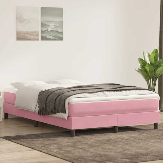 vidaXL Letto a Molle senza Materasso Rosa 160x220 cm in Velluto