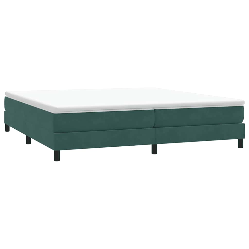 vidaXL Letto a Molle senza Materasso Verde Scuro 200x220 cm Velluto
