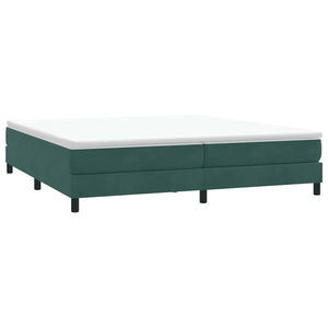 Letto a Molle senza Materasso Verde Scuro 200x220 cm Velluto 3315894