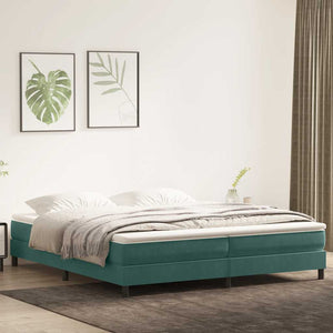 vidaXL Letto a Molle senza Materasso Verde Scuro 200x220 cm Velluto