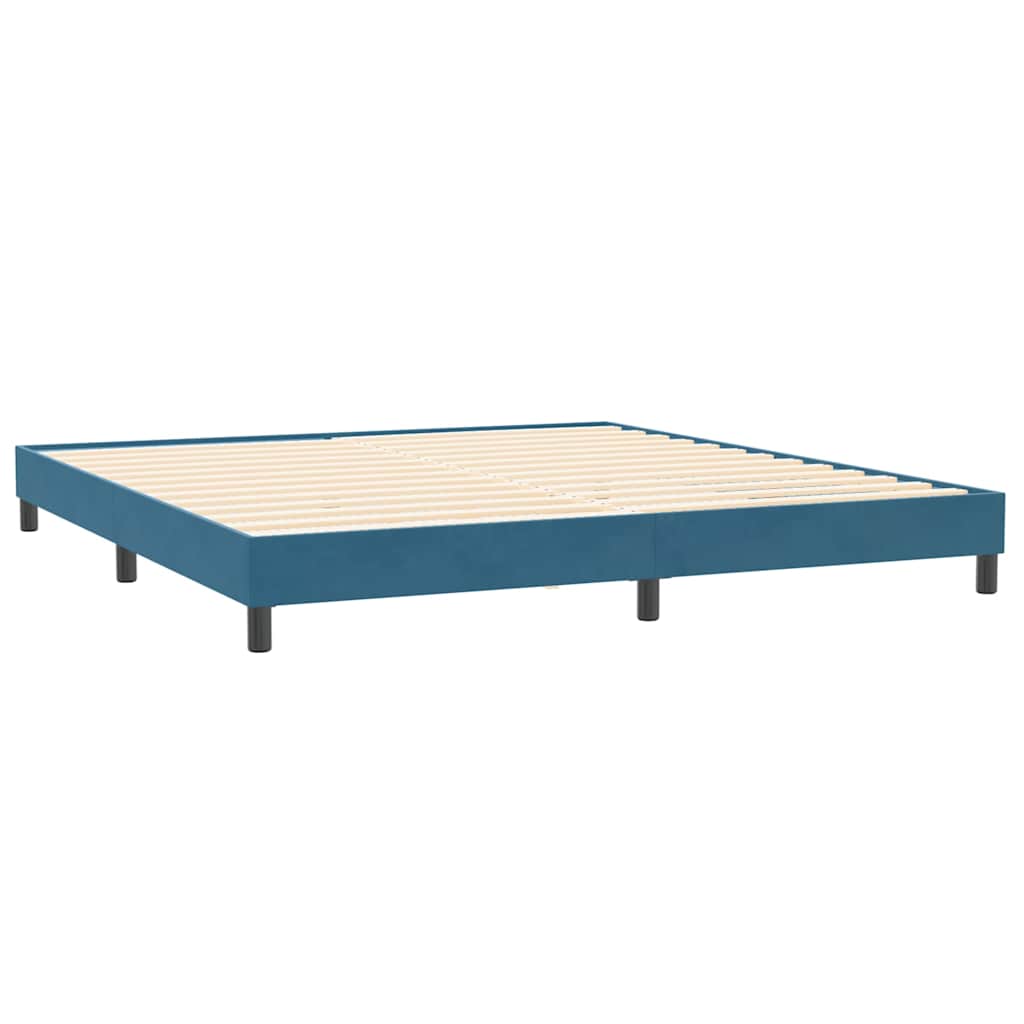 vidaXL Letto a Molle senza Materasso Blu Scuro 200x220 cm in Velluto