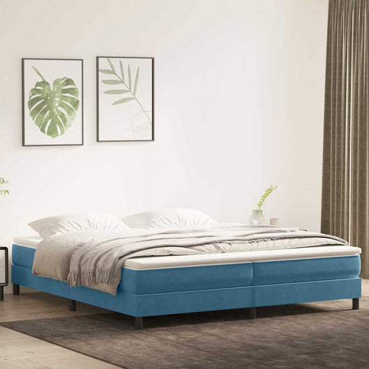 vidaXL Letto a Molle senza Materasso Blu Scuro 200x220 cm in Velluto