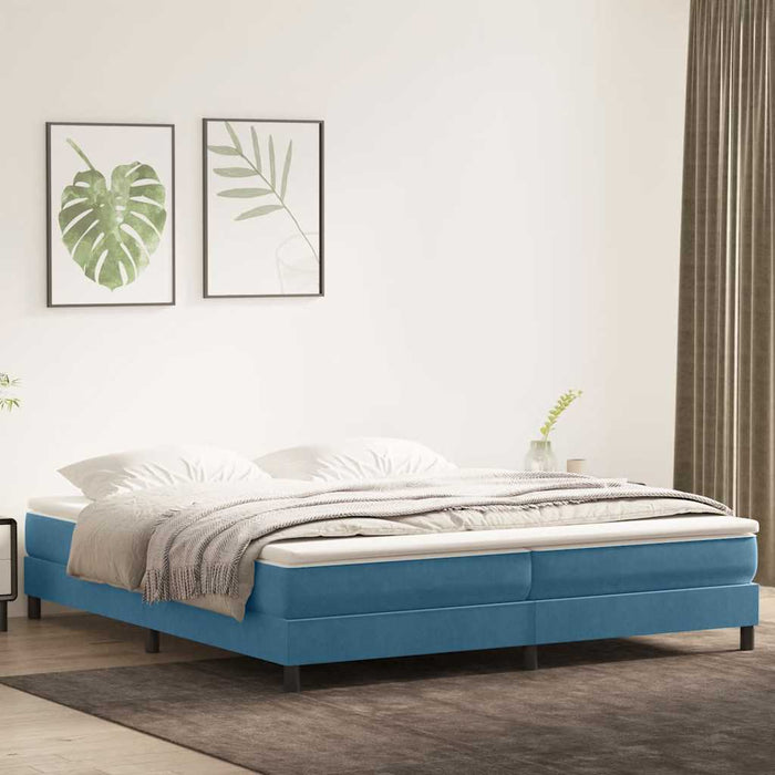 vidaXL Letto a Molle senza Materasso Blu Scuro 200x220 cm in Velluto