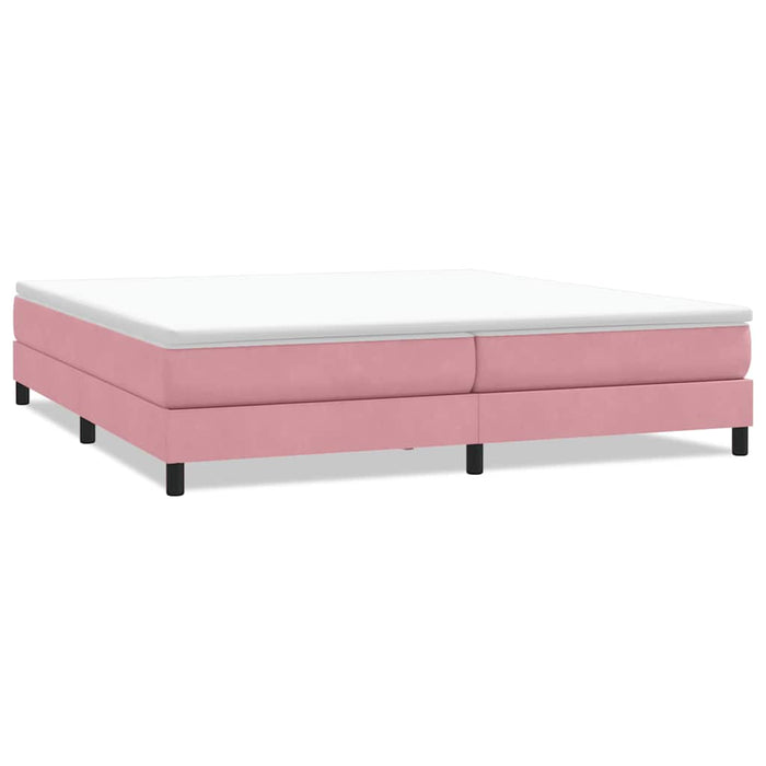 Letto a Molle senza Materasso Rosa 200x220 cm in Velluto 3315896