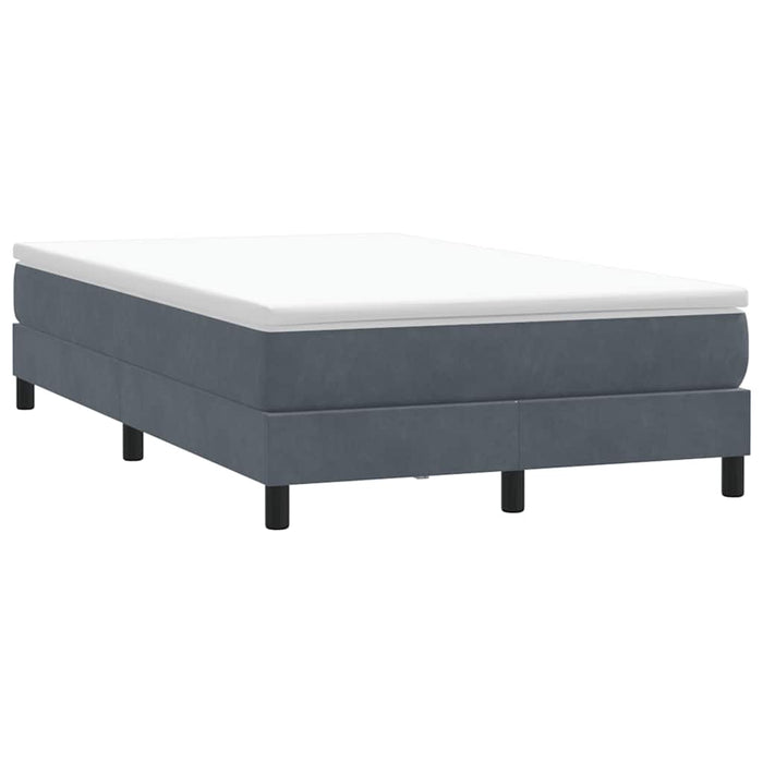 Giroletto a Molle con Materasso-Struttura Letto Grigio Scuro 120x210 cm Velluto