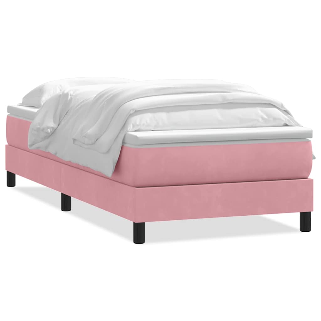 vidaXL Giroletto a Molle con Materasso Rosa 90x220 cm Velluto