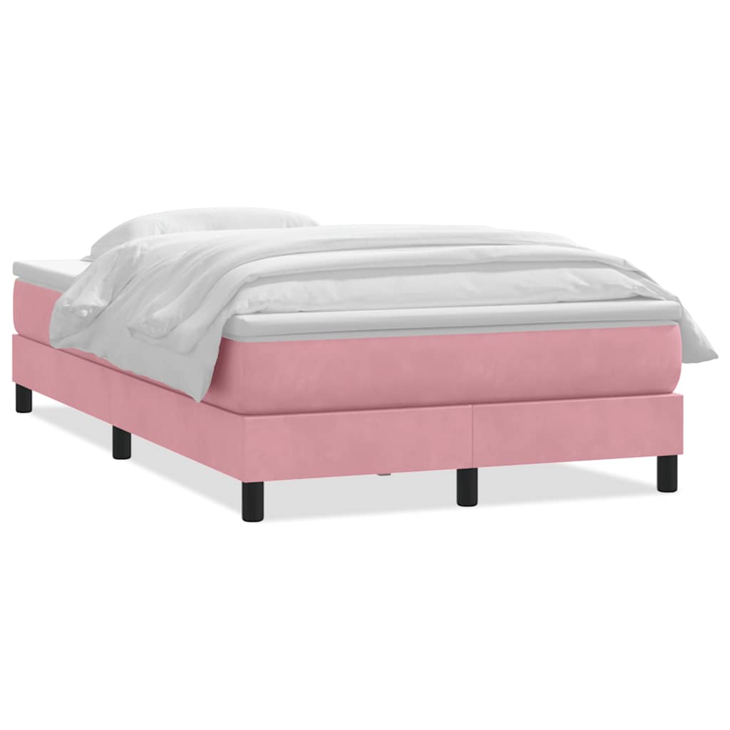 vidaXL Giroletto a Molle con Materasso Rosa 120x220 cm in Velluto