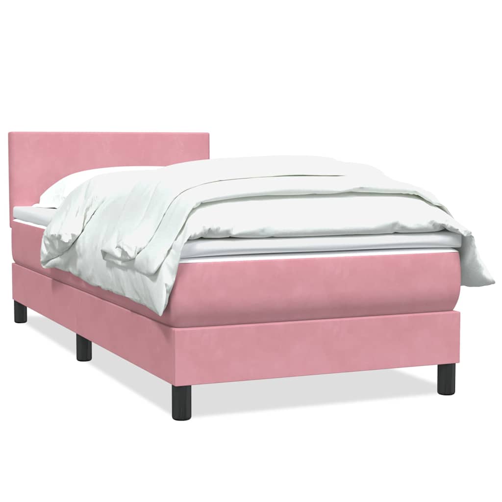 Giroletto a Molle con Materasso-Struttura Letto con Materasso Rosa 90x210 cm Velluto 951143