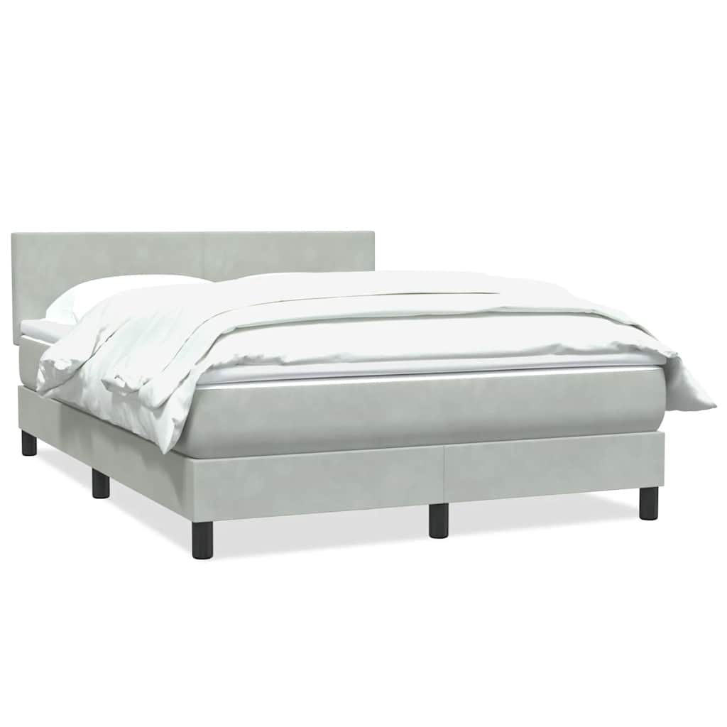 vidaXL Giroletto a Molle con Materasso Grigio Chiaro 160x210cm Velluto