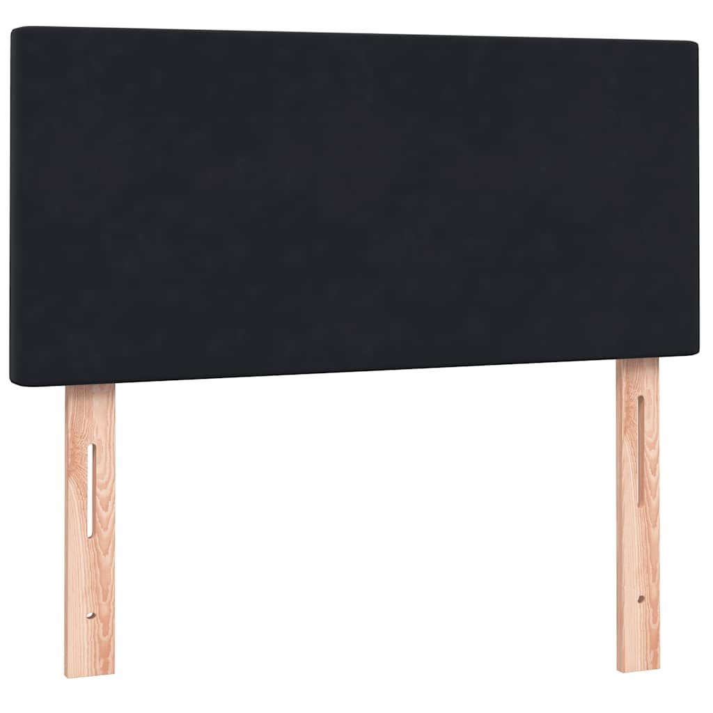 vidaXL Giroletto a Molle con Materasso Nero 100x220 cm in Velluto