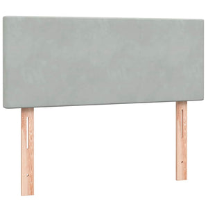 vidaXL Giroletto a Molle con Materasso Grigio Chiaro 120x220cm Velluto