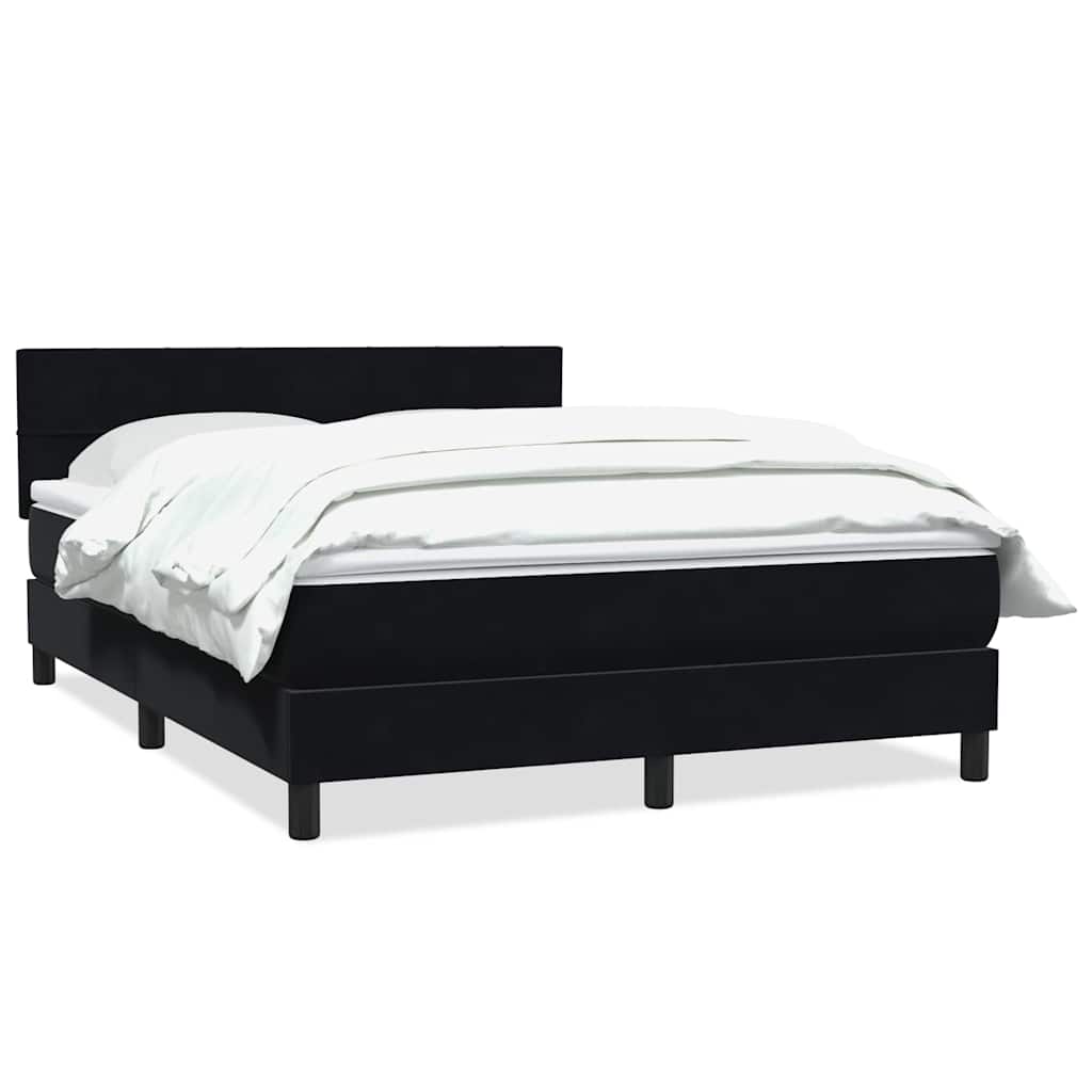 vidaXL Giroletto a Molle con Materasso Nero 160x220 cm in Velluto