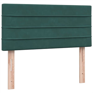 Giroletto a Molle con Materasso Verde Scuro 100x210 cm Velluto