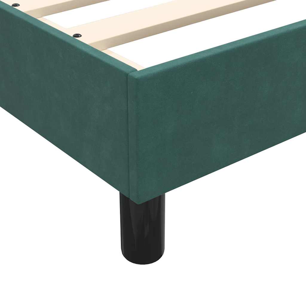 vidaXL Giroletto a Molle con Materasso Verde Scuro 160x210 cm Velluto