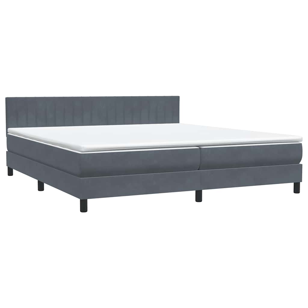 vidaXL Giroletto a Molle con Materasso Grigio Scuro 180x210 cm Velluto