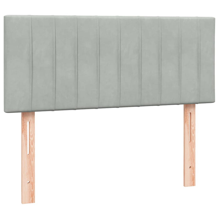 vidaXL Giroletto a Molle con Materasso Grigio Chiaro 120x220cm Velluto