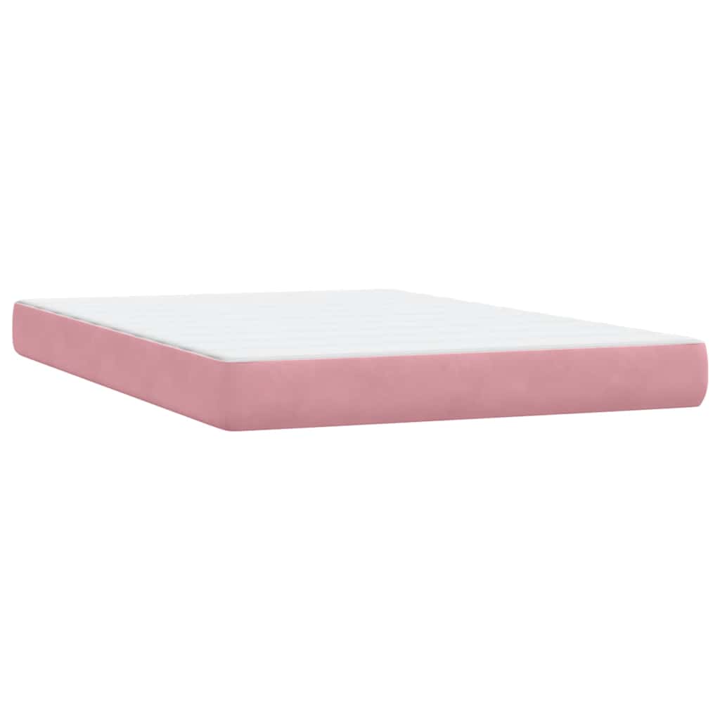 vidaXL Giroletto a Molle con Materasso Rosa 160x210 cm in Velluto