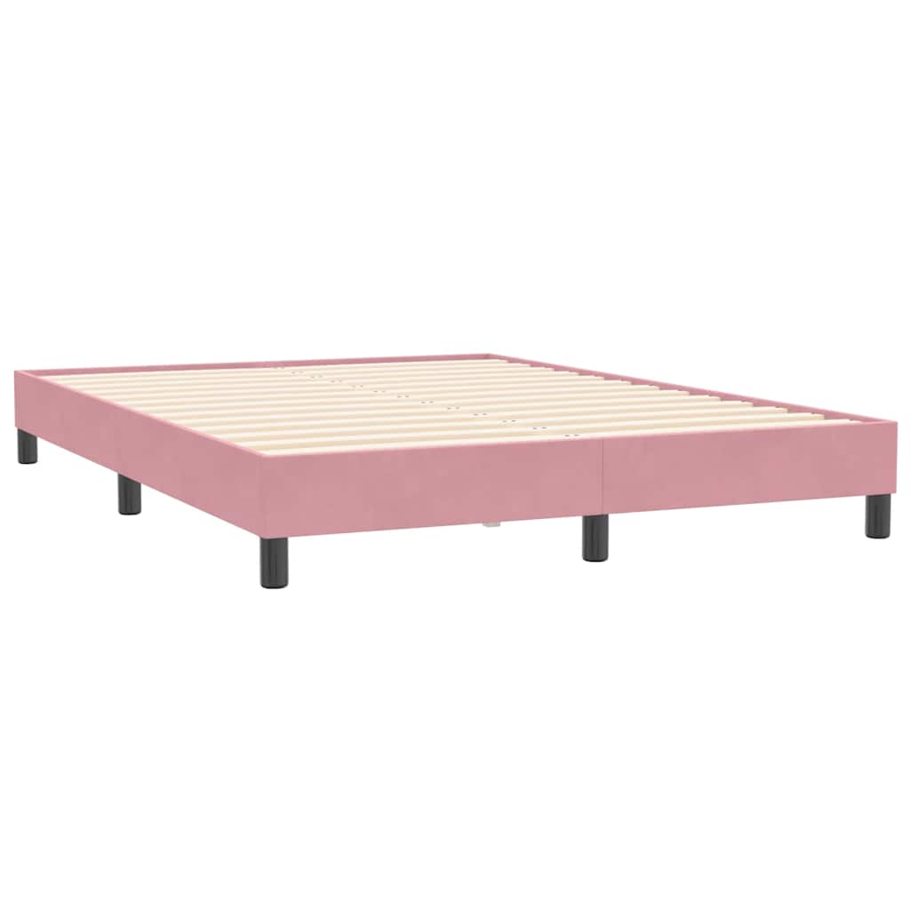 vidaXL Giroletto a Molle con Materasso Rosa 160x210 cm in Velluto
