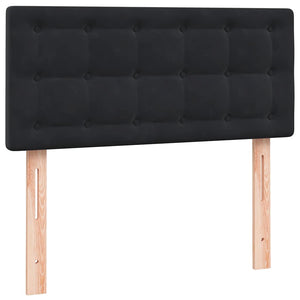 vidaXL Giroletto a Molle con Materasso Nero 80x220 cm Velluto
