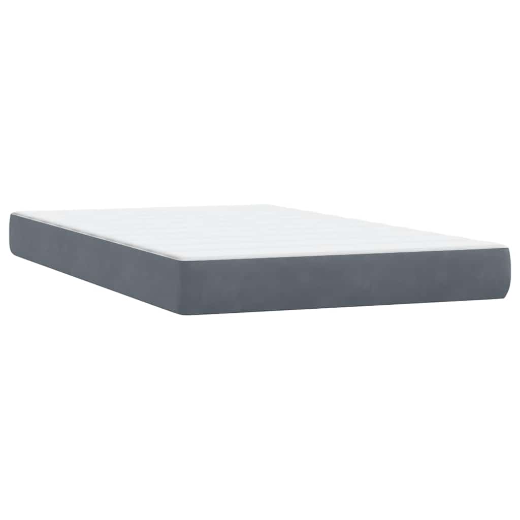 vidaXL Giroletto a Molle con Materasso Grigio Scuro 120x220 cm Velluto