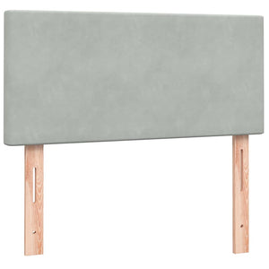 Letto a Molle con Materasso e LED-Struttura Letto con Materasso Grigio Chiaro 80x210 cm Velluto 420811