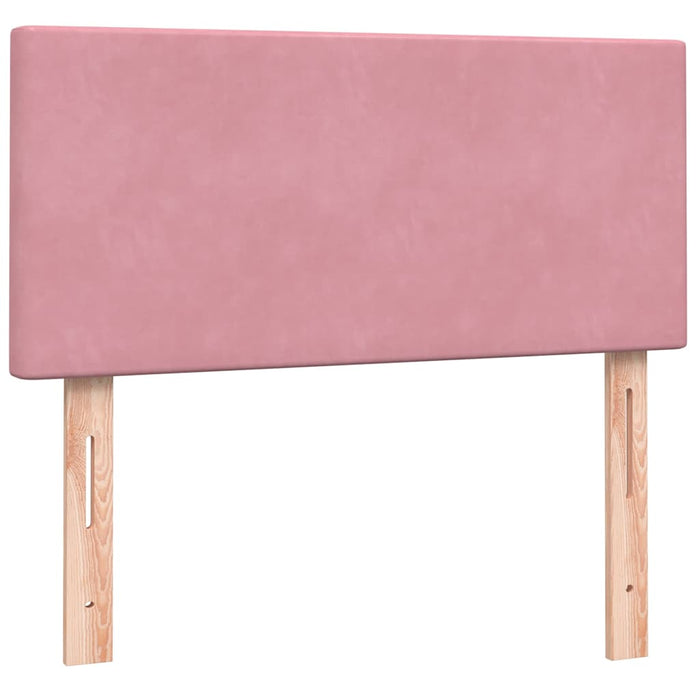 Letto a Molle con Materasso e LED-Struttura Letto con Materasso Rosa 90x210 cm Velluto