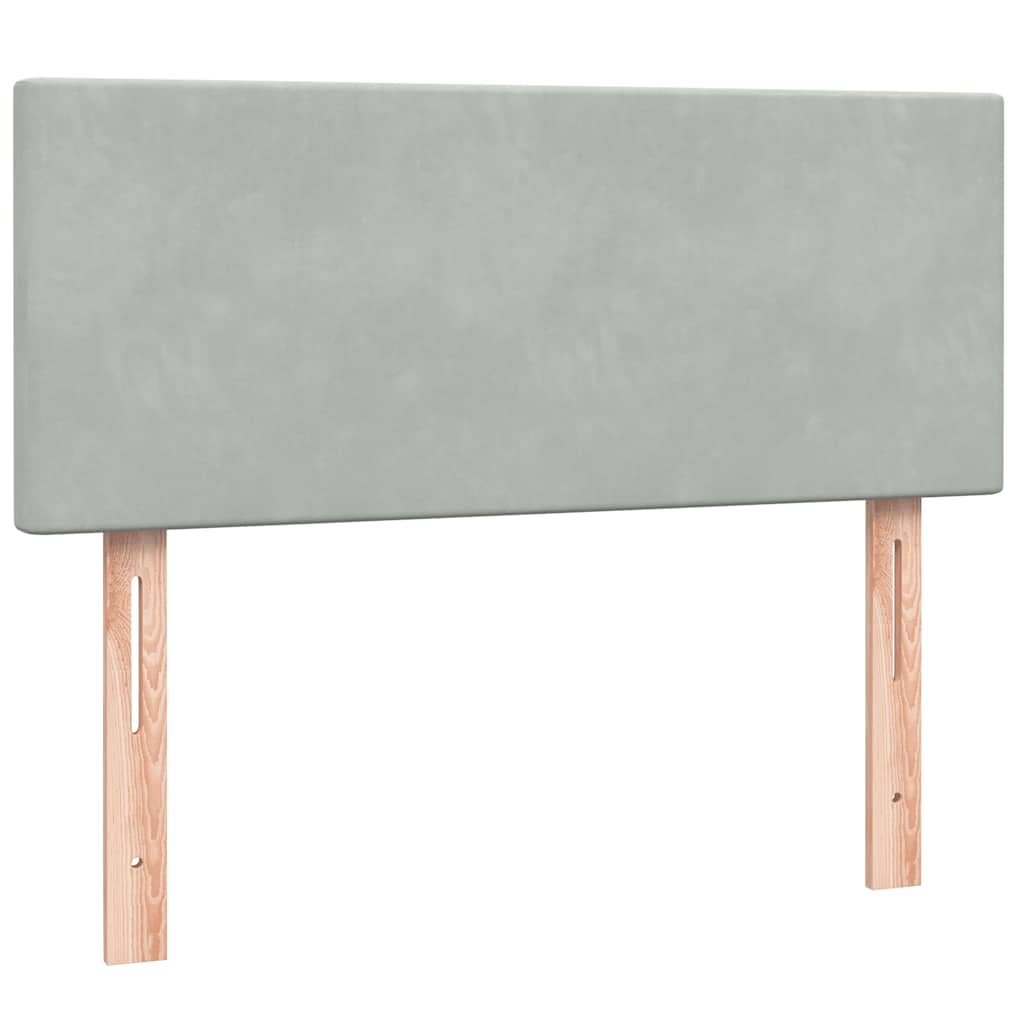 Giroletto a Molle con Materasso Grigio Chiaro 120x210cm Velluto 3316683