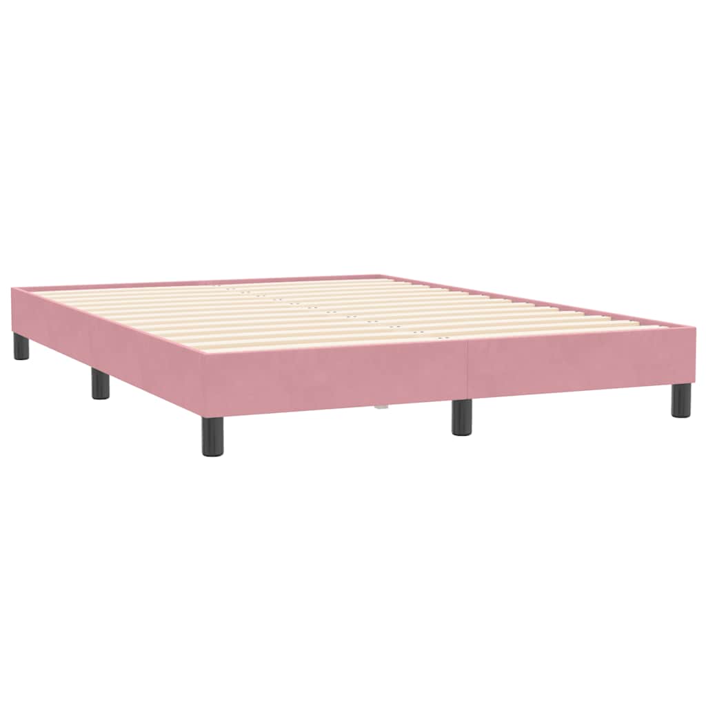 vidaXL Giroletto a Molle con Materasso Rosa 160x210 cm in Velluto
