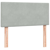 Letto a Molle con Materasso e LED-Struttura Letto con Materasso Grigio Chiaro 80x220 cm Velluto 115298