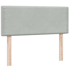 Giroletto a Molle con Materasso Grigio Chiaro 120x210cm Velluto 3316779