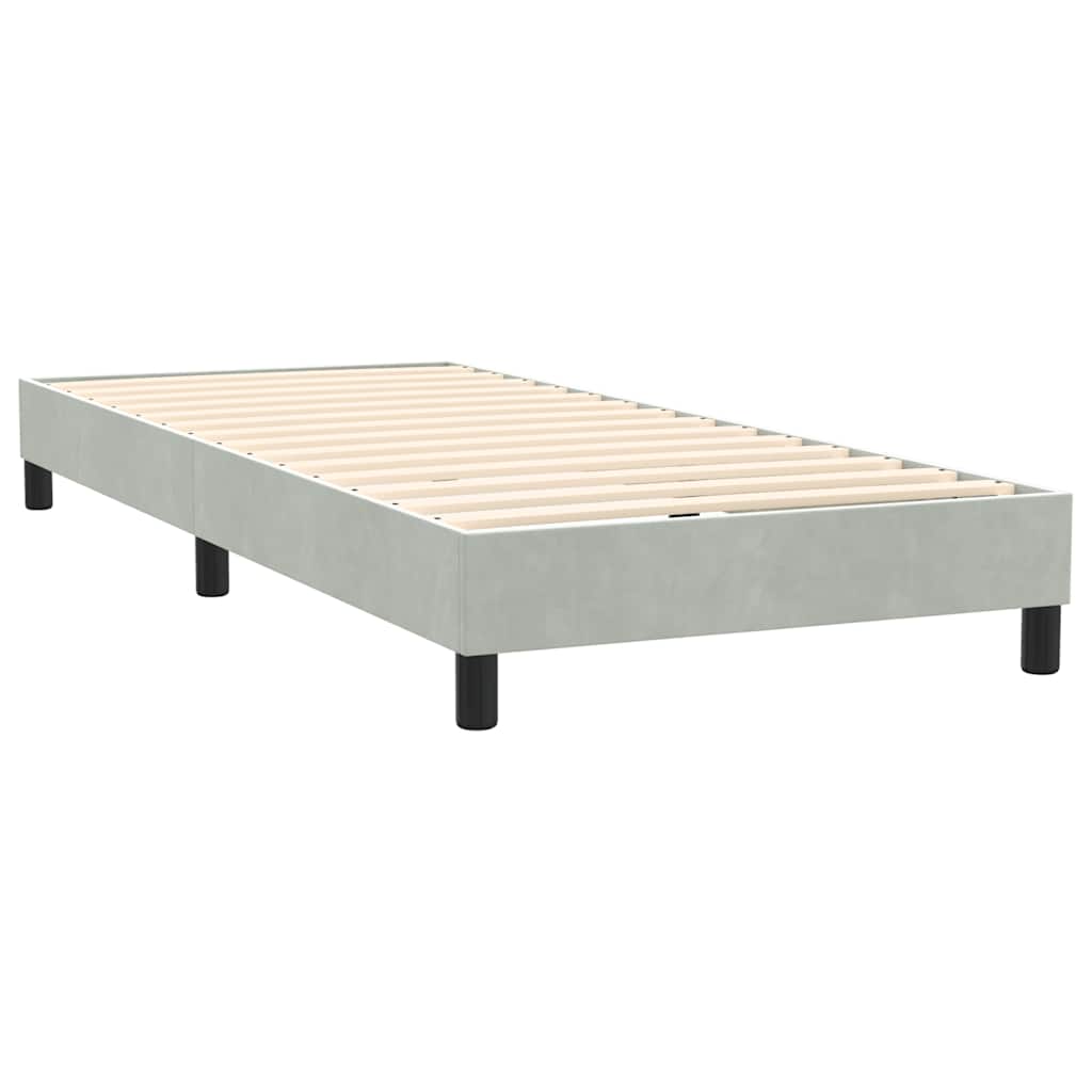 Letto a Molle con Materasso e LED-Struttura Letto con Materasso Grigio Chiaro 80x220 cm Velluto 540075