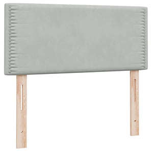 Letto a Molle con Materasso e LED-Struttura Letto con Materasso Grigio Chiaro 80x220 cm Velluto 540075