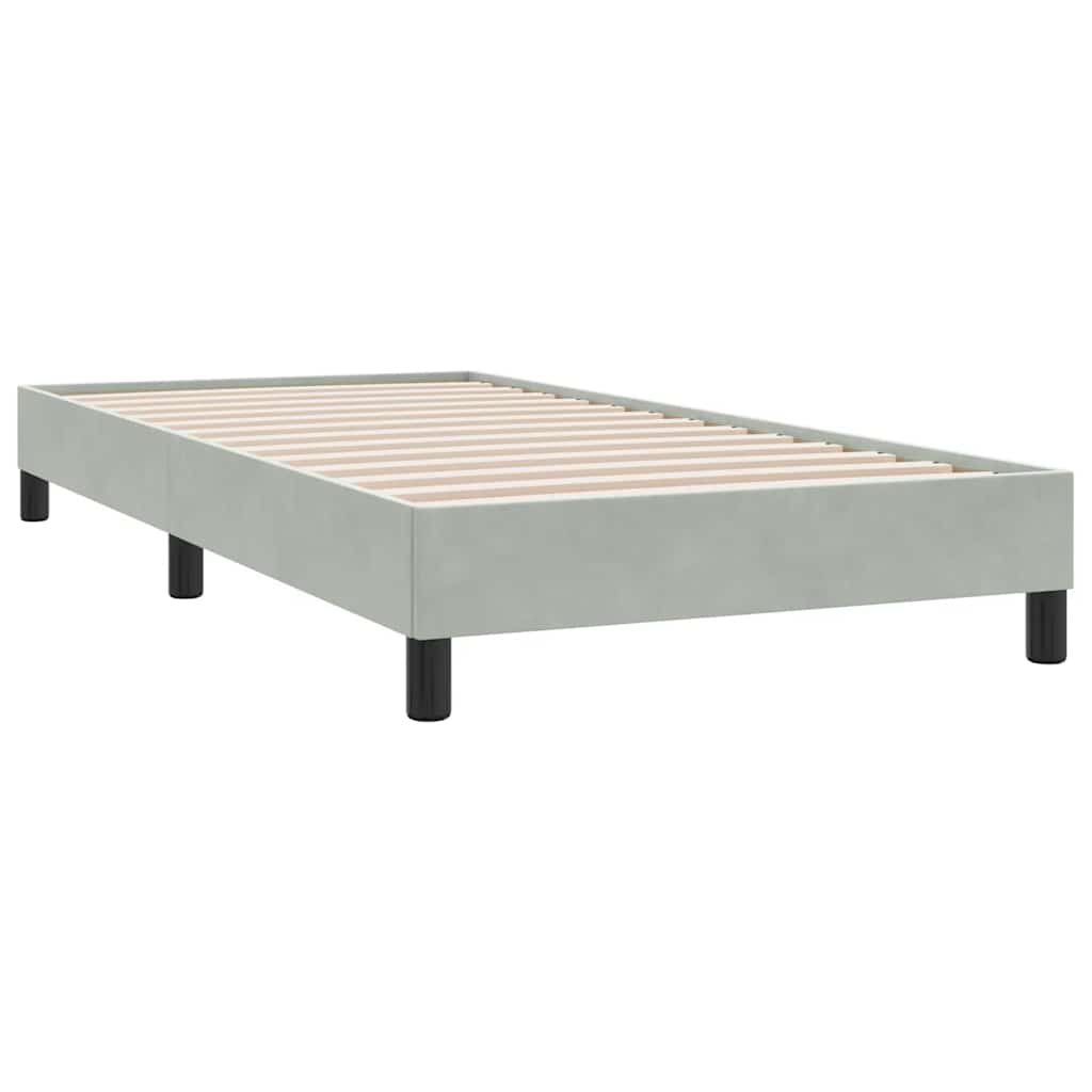 Letto a Molle con Materasso e LED-Struttura Letto con Materasso Grigio Chiaro 80x210 cm Velluto 590742