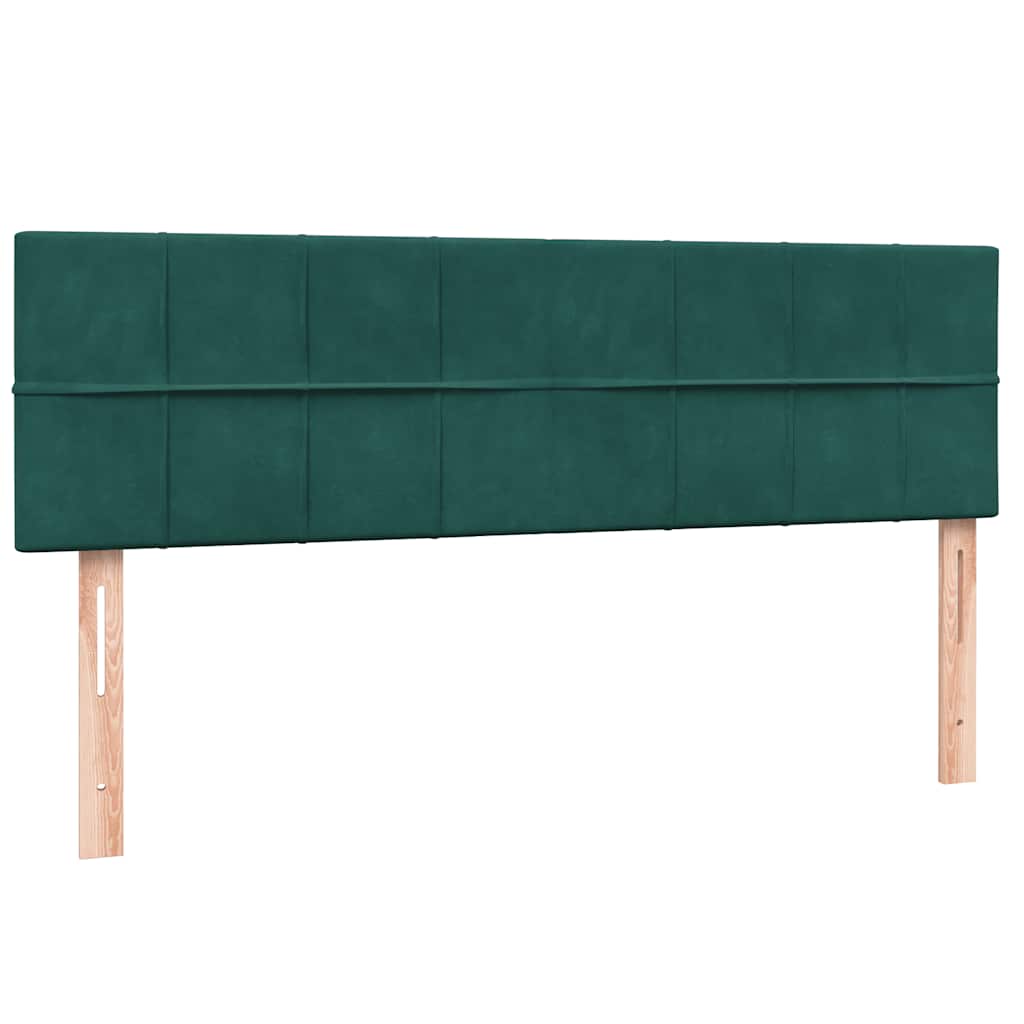 Giroletto a Molle con Materasso Verde Scuro 160x220 cm Velluto
