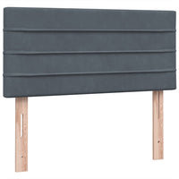 Letto a Molle con Materasso e LED-Struttura Letto con Materasso Grigio Scuro 80x210 cm Velluto 268827