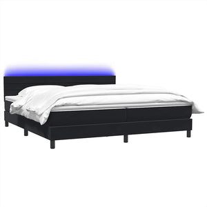 Letto a Molle con Materasso e LED Nero 200x220 cm in Velluto 3317045