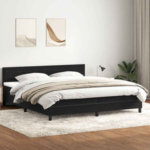 Letto a Molle con Materasso e LED Nero 200x220 cm in Velluto 3317045