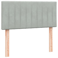 Letto a Molle con Materasso e LED-Struttura Letto con Materasso Grigio Chiaro 80x210 cm Velluto 840365