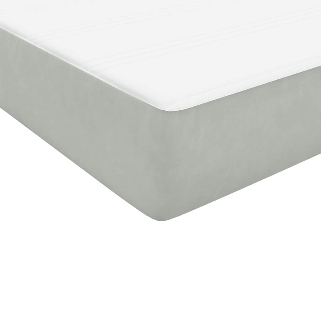 Letto a Molle con Materasso e LED Grigio Chiaro 160x210cm Velluto 3317079