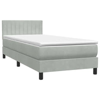 Letto a Molle con Materasso e LED-Struttura Letto con Materasso Grigio Chiaro 80x220 cm Velluto 940429