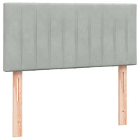 Letto a Molle con Materasso e LED-Struttura Letto con Materasso Grigio Chiaro 80x220 cm Velluto 940429