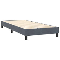 Letto a Molle con Materasso e LED-Struttura Letto con Materasso Grigio Scuro 80x220 cm Velluto 948581