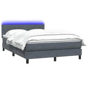 Letto a Molle con Materasso e LED Grigio Scuro 160x220 cm Velluto 3317128