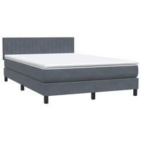 Letto a Molle con Materasso e LED Grigio Scuro 160x220 cm Velluto 3317128