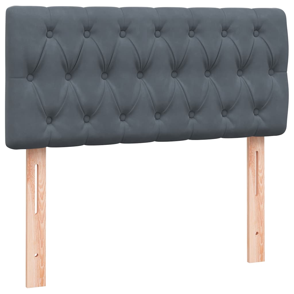 Letto a Molle con Materasso e LED-Struttura Letto con Materasso Grigio Scuro 80x210 cm Velluto 727370