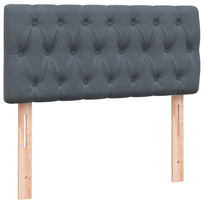 Letto a Molle con Materasso e LED-Struttura Letto con Materasso Grigio Scuro 80x210 cm Velluto 727370